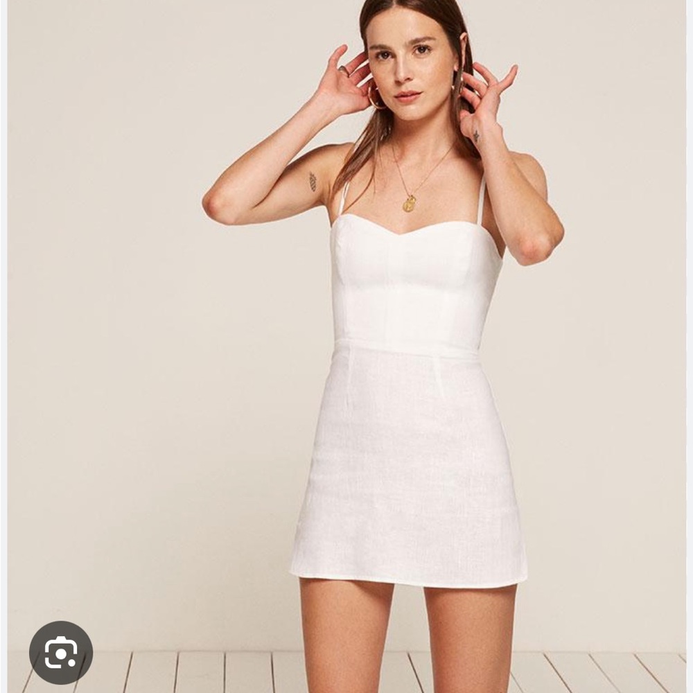 SALE ❤️ Reformation Audrey white linen dress XS